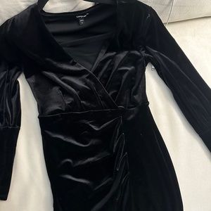 Velvet black mini dress
